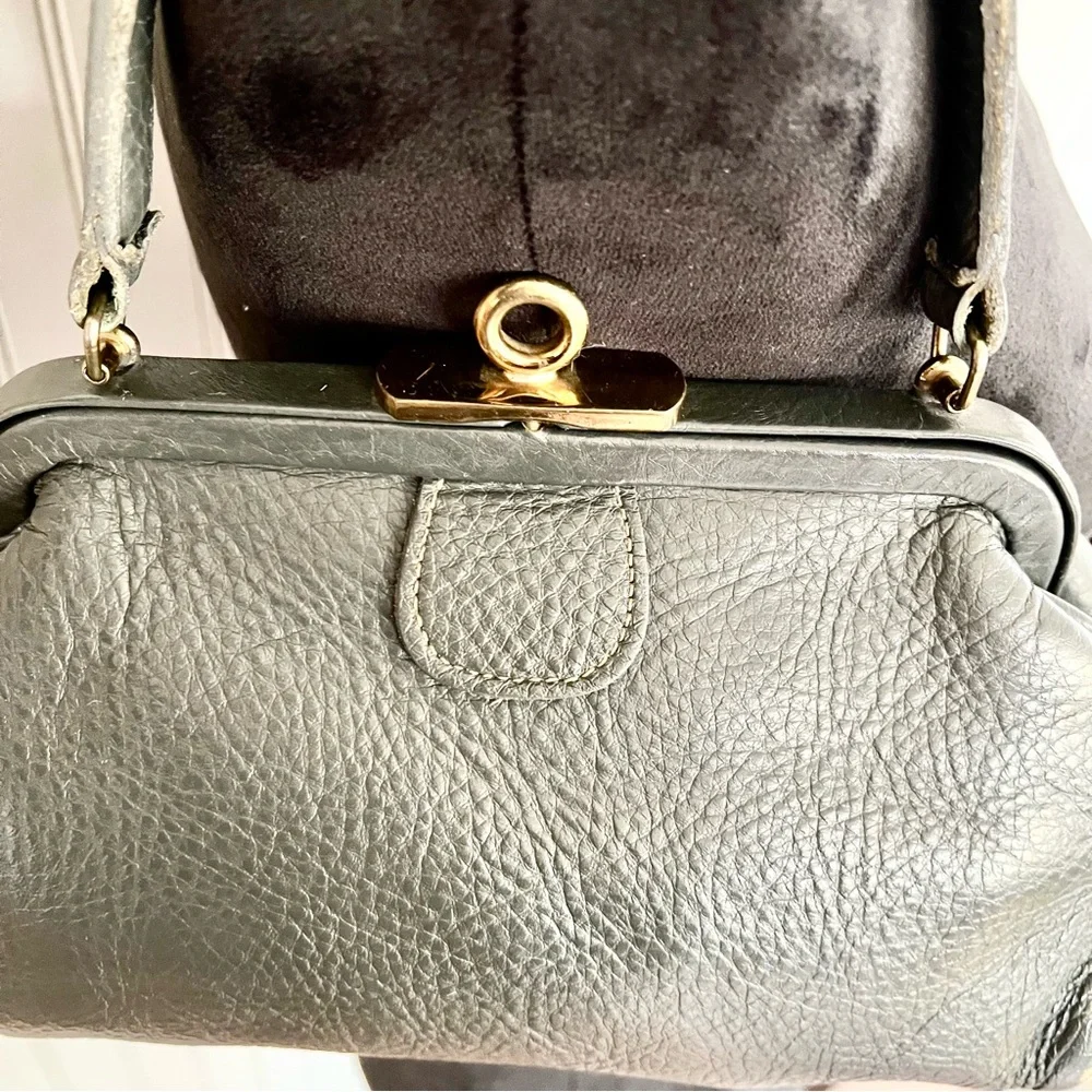 Roger Van S Vintage Designer Frame Bag Steele Grey